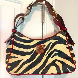 Dooney & Bourke zebra leather shoulder bag